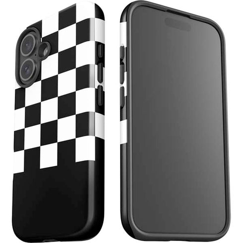Checkerboard Split iPhone 16 Plus Impact Case