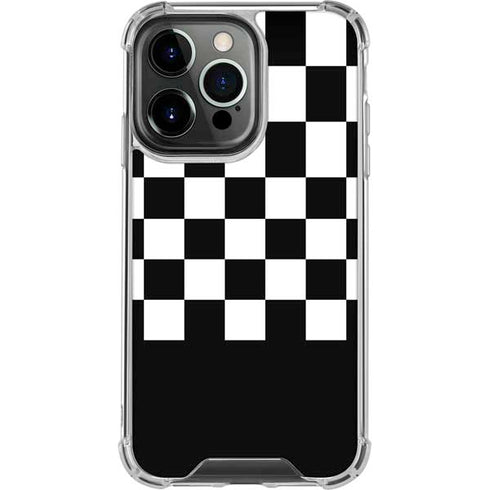 Checkerboard Split iPhone 16 Pro Clear Case