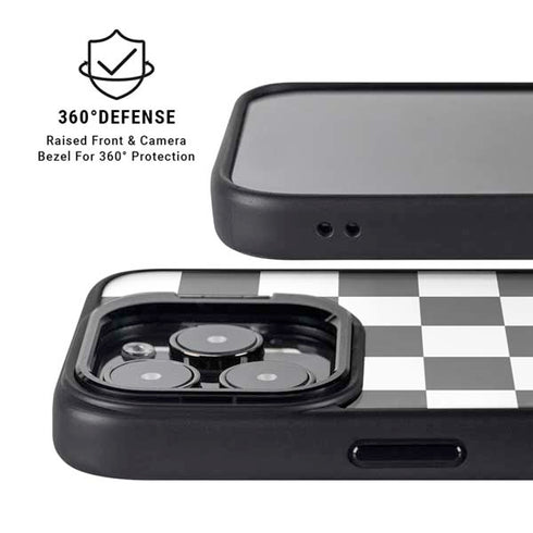 Checkerboard Split iPhone 16 Pro Kickstand Case
