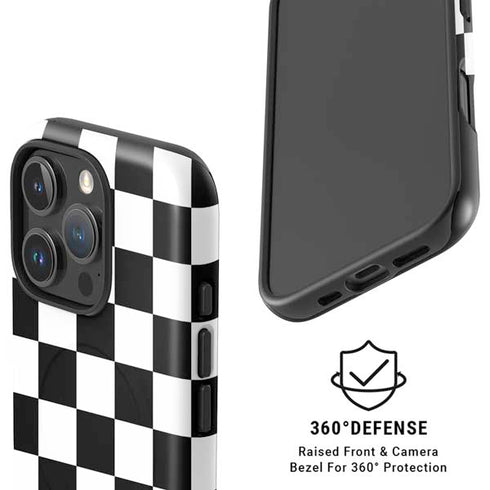 Checkerboard Split iPhone 16 Pro Magsafe Impact Case