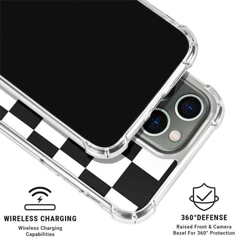 Checkerboard Split iPhone 16 Pro Max Clear Case