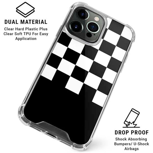 Checkerboard Split iPhone 16 Pro Max Clear Case