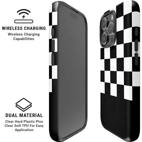 Checkerboard Split iPhone 16 Pro Max Magsafe Impact Case
