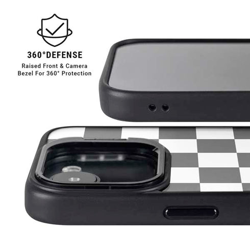 Checkerboard Split iPhone 16e Kickstand Case