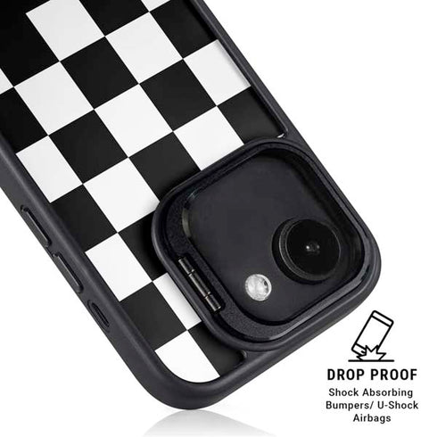 Checkerboard Split iPhone 16e Kickstand Case