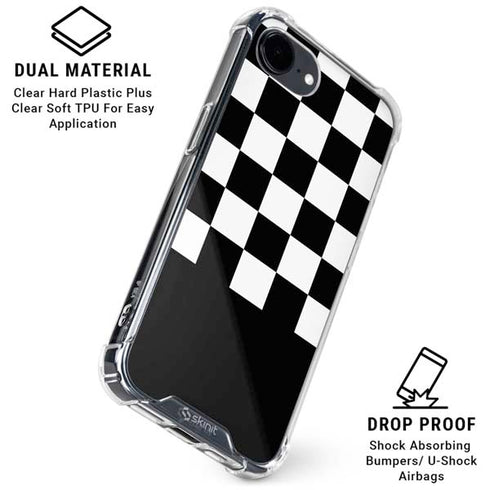 Checkerboard Split iPhone 16e Clear Case