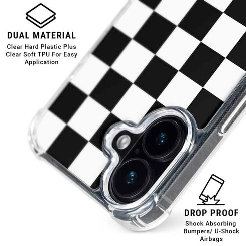 Checkerboard Split iPhone 17 Clear Case