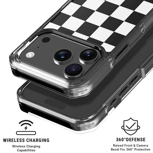 Checkerboard Split iPhone 18 Pro Clear Case