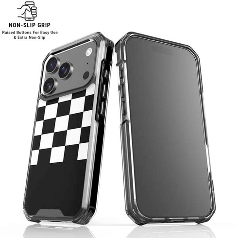 Checkerboard Split iPhone 18 Pro Clear Case