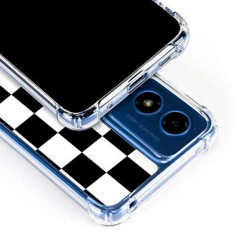 Checkerboard Split Moto G Play 4G (2024) Clear Case