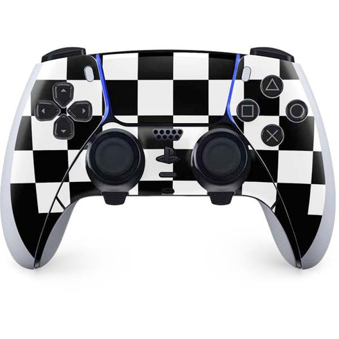 Checkerboard Split PS5 DualSense Edge Pro Controller Skin