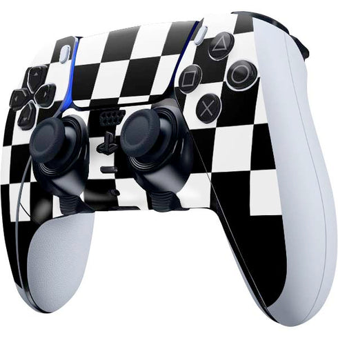 Checkerboard Split PS5 DualSense Edge Pro Controller Skin