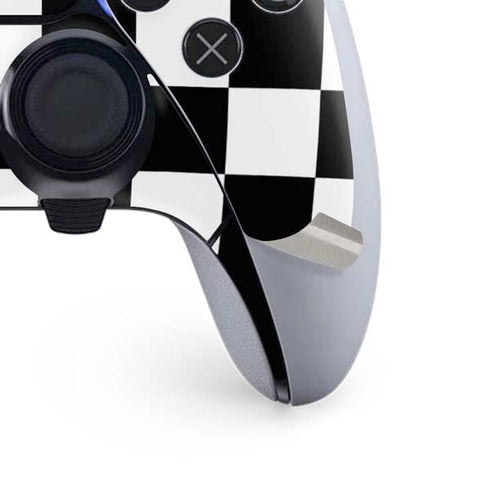 Checkerboard Split PS5 DualSense Edge Pro Controller Skin