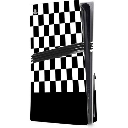 Checkerboard Split PS5 Pro Disk Console Skin