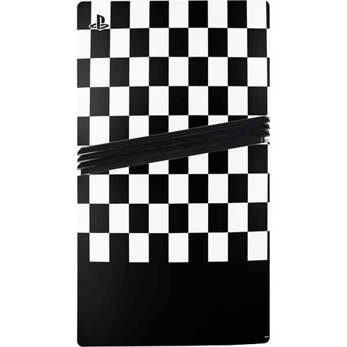 Checkerboard Split PS5 Pro Disk Console Skin