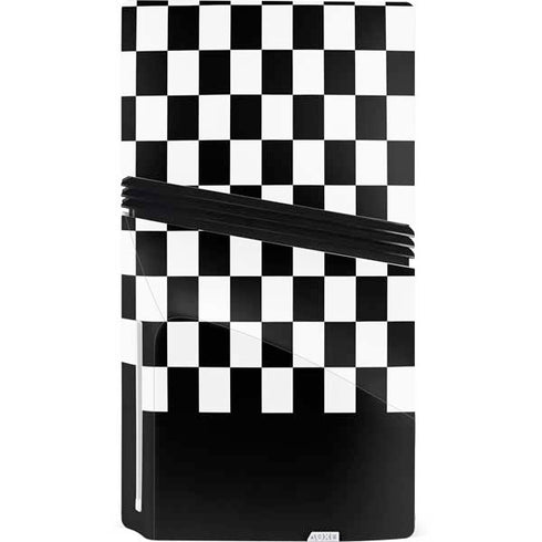 Checkerboard Split PS5 Pro Disk Console Skin