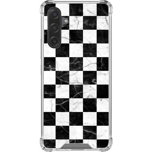 Checkered Marble Galaxy A17 Clear Case
