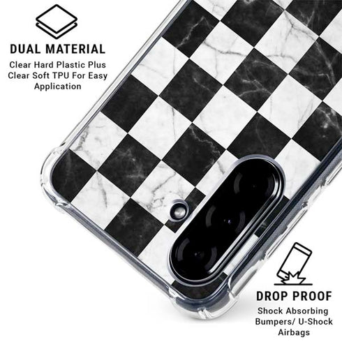 Checkered Marble Galaxy A36 5G Clear Case