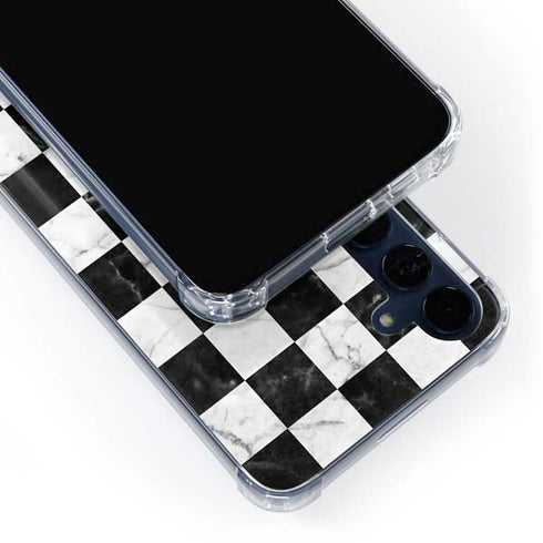 Checkered Marble Galaxy A55 5G Clear Case