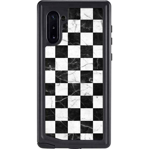 Checkered Marble Galaxy Cases