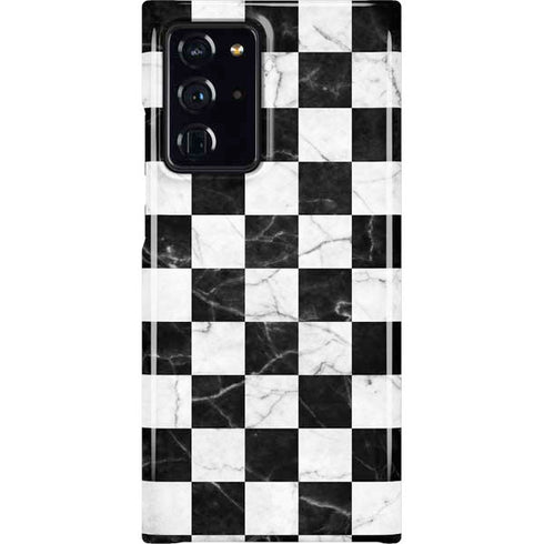 Checkered Marble Galaxy Cases