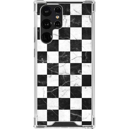 Checkered Marble Galaxy S23 Ultra Clear Case