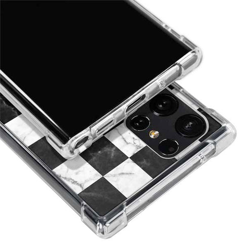 Checkered Marble Galaxy S23 Ultra Clear Case