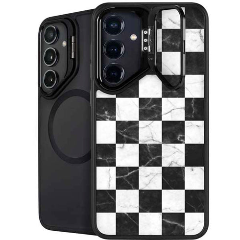 Checkered Marble Galaxy S24 Kickstand Case