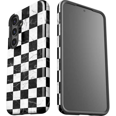 Checkered Marble Galaxy S25 Plus Impact Case