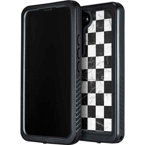 Checkered Marble Galaxy S24 Plus Waterproof Case