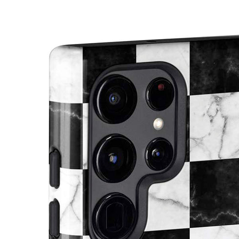 Checkered Marble Galaxy S25 Ultra Impact Case
