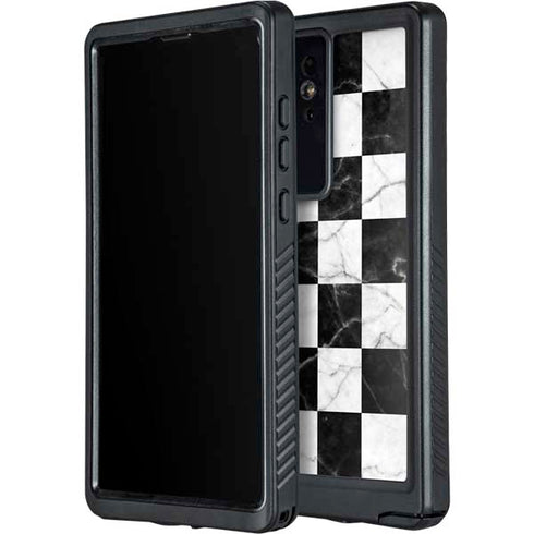 Checkered Marble Galaxy S24 Ultra Waterproof Case