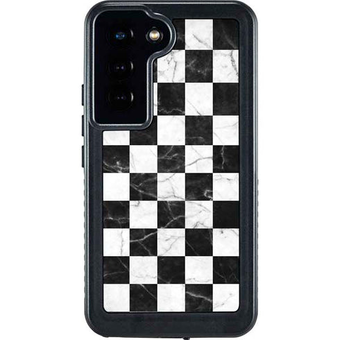 Checkered Marble Galaxy S24 Waterproof Case