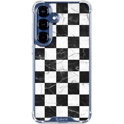 Checkered Marble Galaxy S25 Plus Clear Case