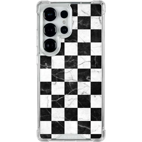 Checkered Marble Galaxy S25 Ultra Clear Case