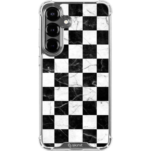 Checkered Marble Galaxy S26 Clear Case