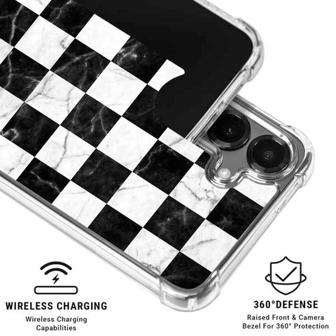 Checkered Marble Galaxy S26 Plus Clear Case