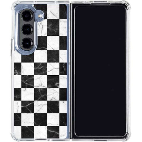 Checkered Marble Galaxy Z Fold5 5G Clear Case