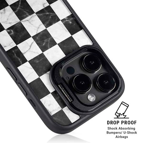 Checkered Marble iPhone 14 Pro Max Kickstand Case