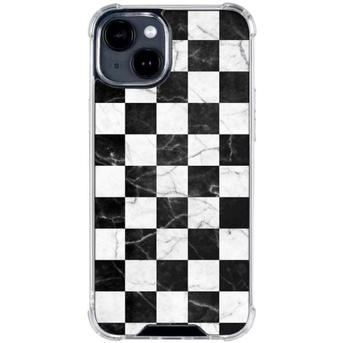 Checkered Marble iPhone 15 Clear Case