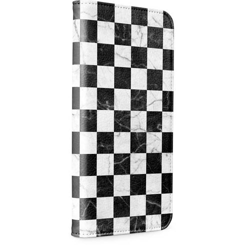 Checkered Marble iPhone 15 Plus Folio Case