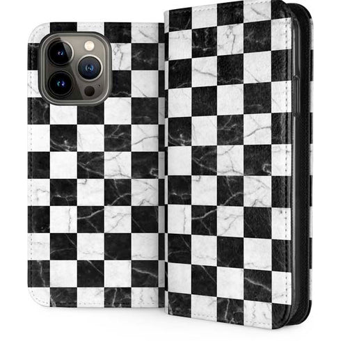 Checkered Marble iPhone Cases