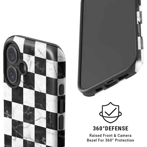 Checkered Marble iPhone 16 Magsafe Impact Case