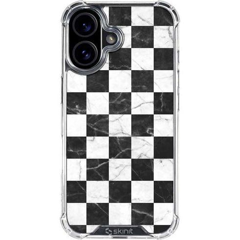 Checkered Marble iPhone 16 Plus Clear Case