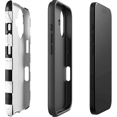 Checkered Marble iPhone 16 Plus Impact Case