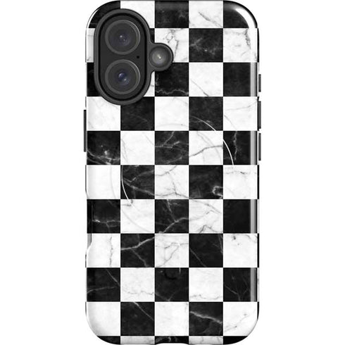 Checkered Marble iPhone 16 Plus Magsafe Impact Case