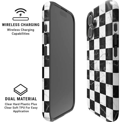 Checkered Marble iPhone 16 Plus Magsafe Impact Case