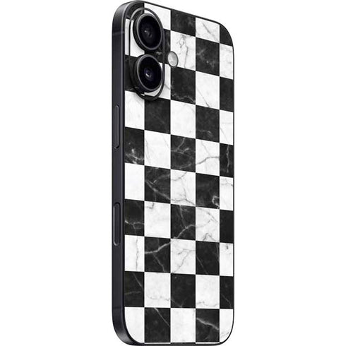 Checkered Marble iPhone 16 Plus Skin