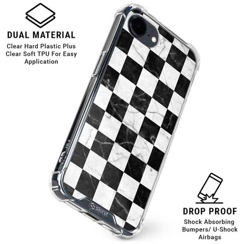 Checkered Marble iPhone 16e Clear Case