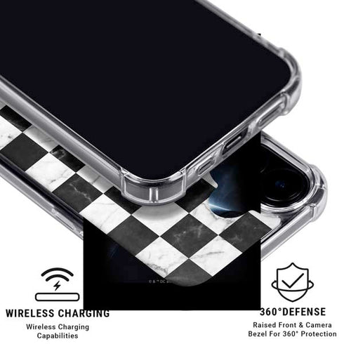 Checkered Marble iPhone 17 Clear Case
